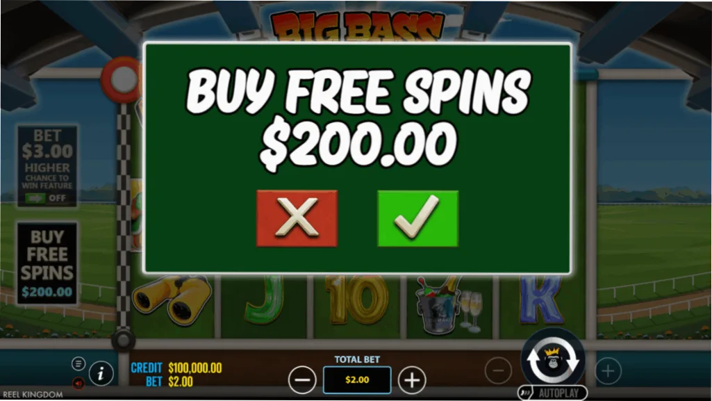 Big Bass Day at the Races Buy Free Spins option