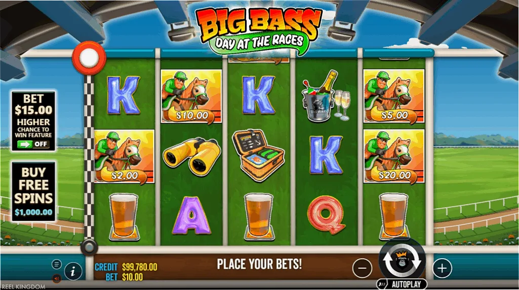 Big Bass Day at the Races money symbols