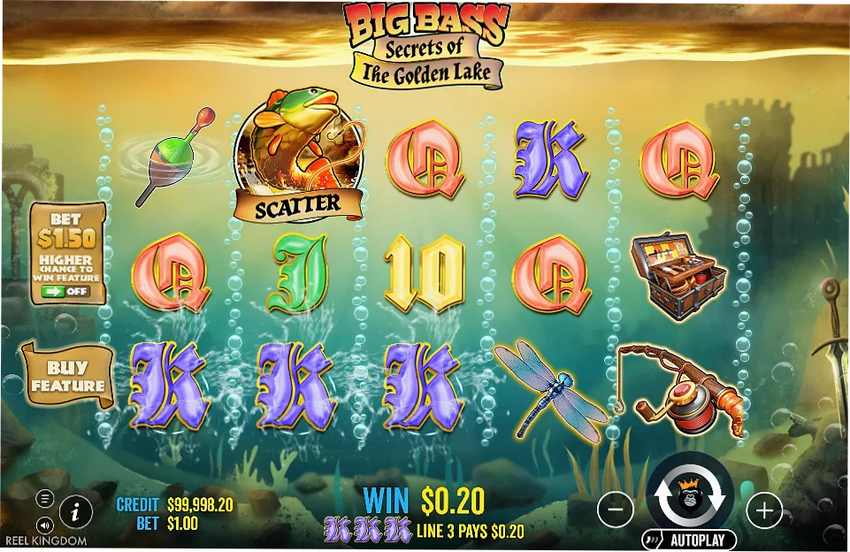 Big Bass Secrets of the Golden Lake win screen