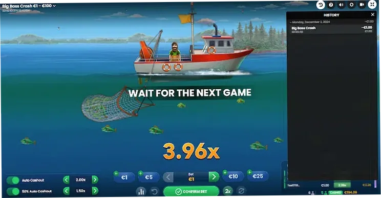 Big Bass Crash multiplier climbing